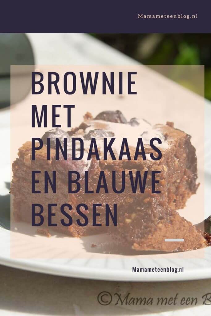 Brownie met Pindakaas en blauwe bessen mamameteenblog.nl