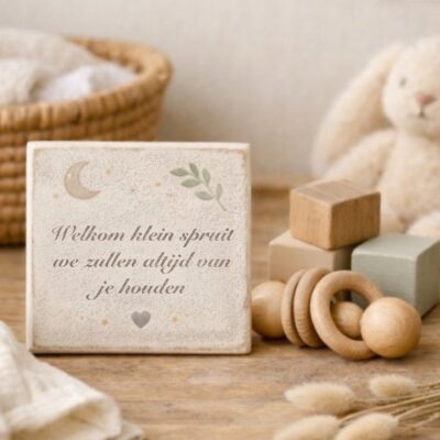 Persoonlijk kado cadeau kraam tegel mamameteenblog